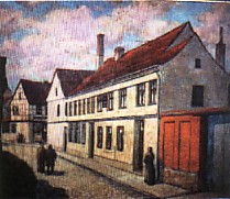 Watercolor of Clausewitz's house in Burg